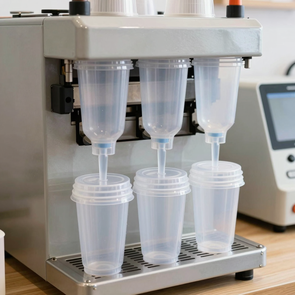 OEM plastic cup machine in action