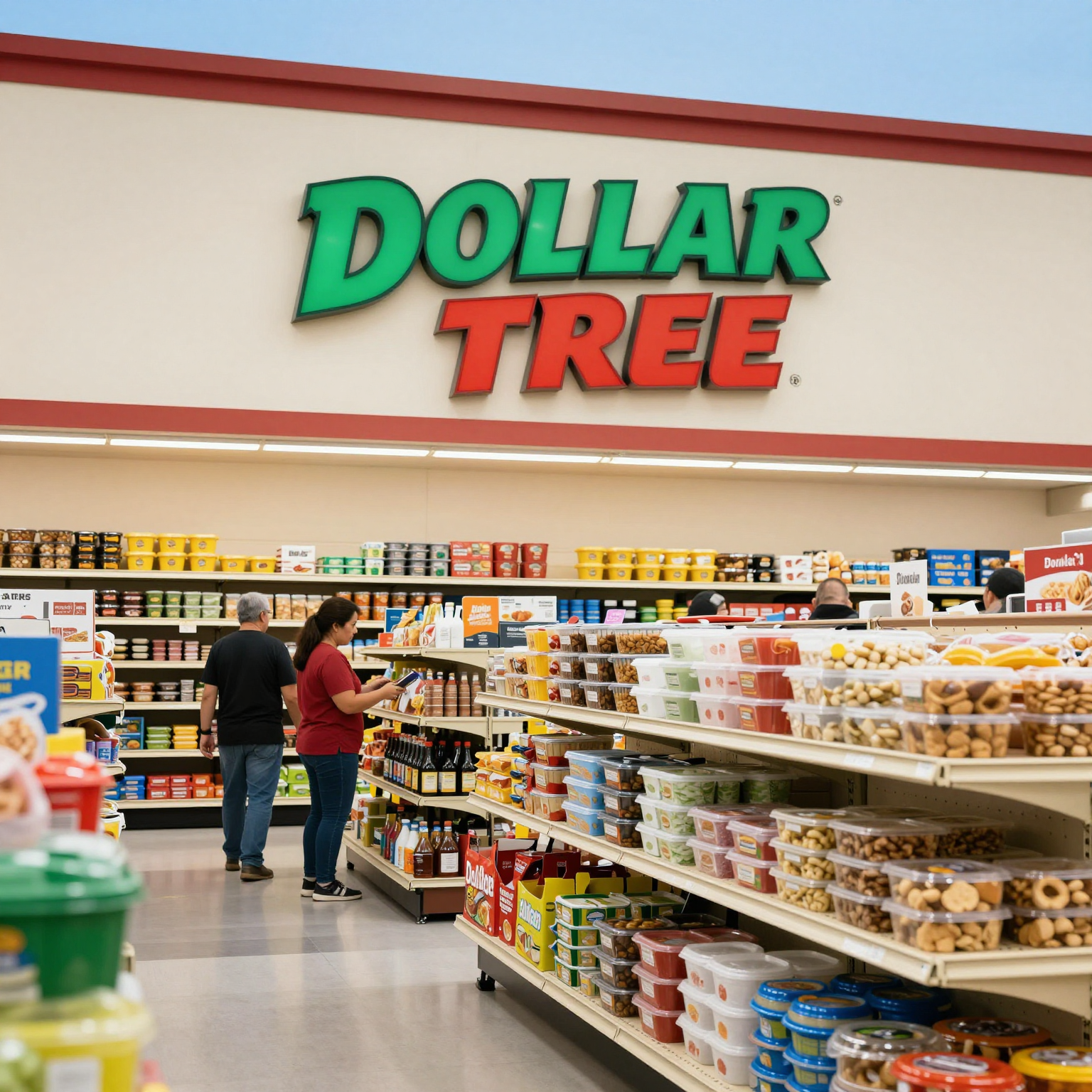 A Dollar Tree store showcasing plastic containers