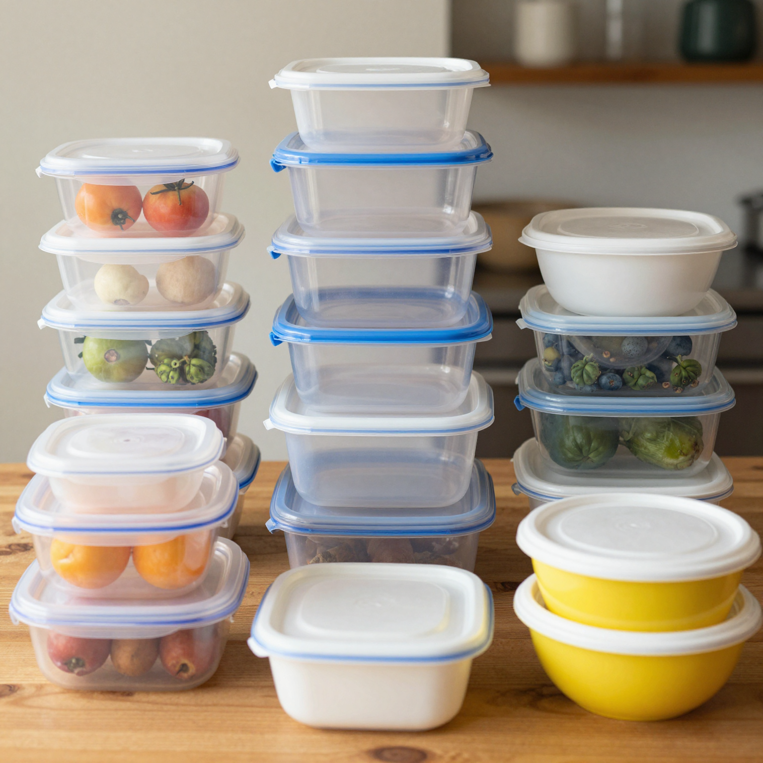 Various types of plastic containers available at Dollar Tree