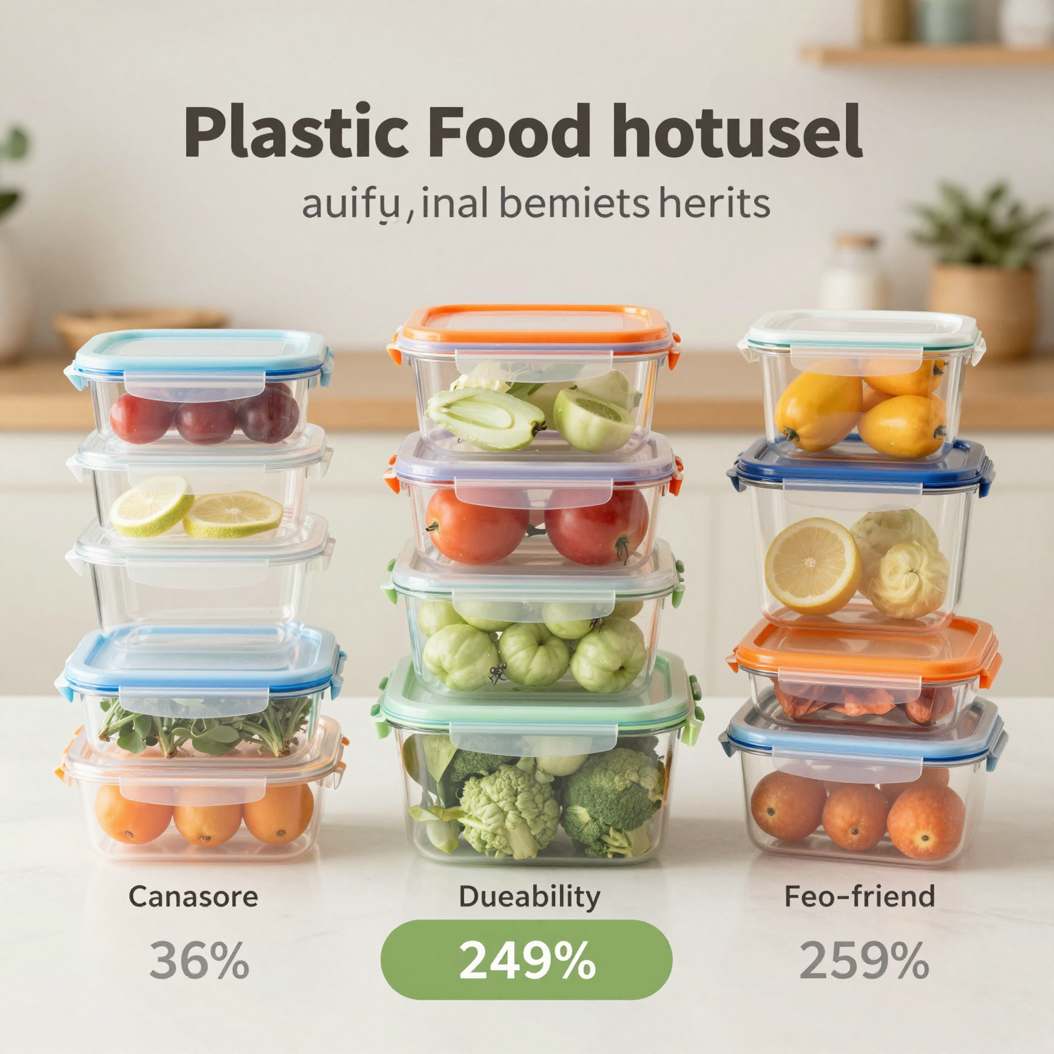 Infographic showcasing benefits of plastic food storage containers