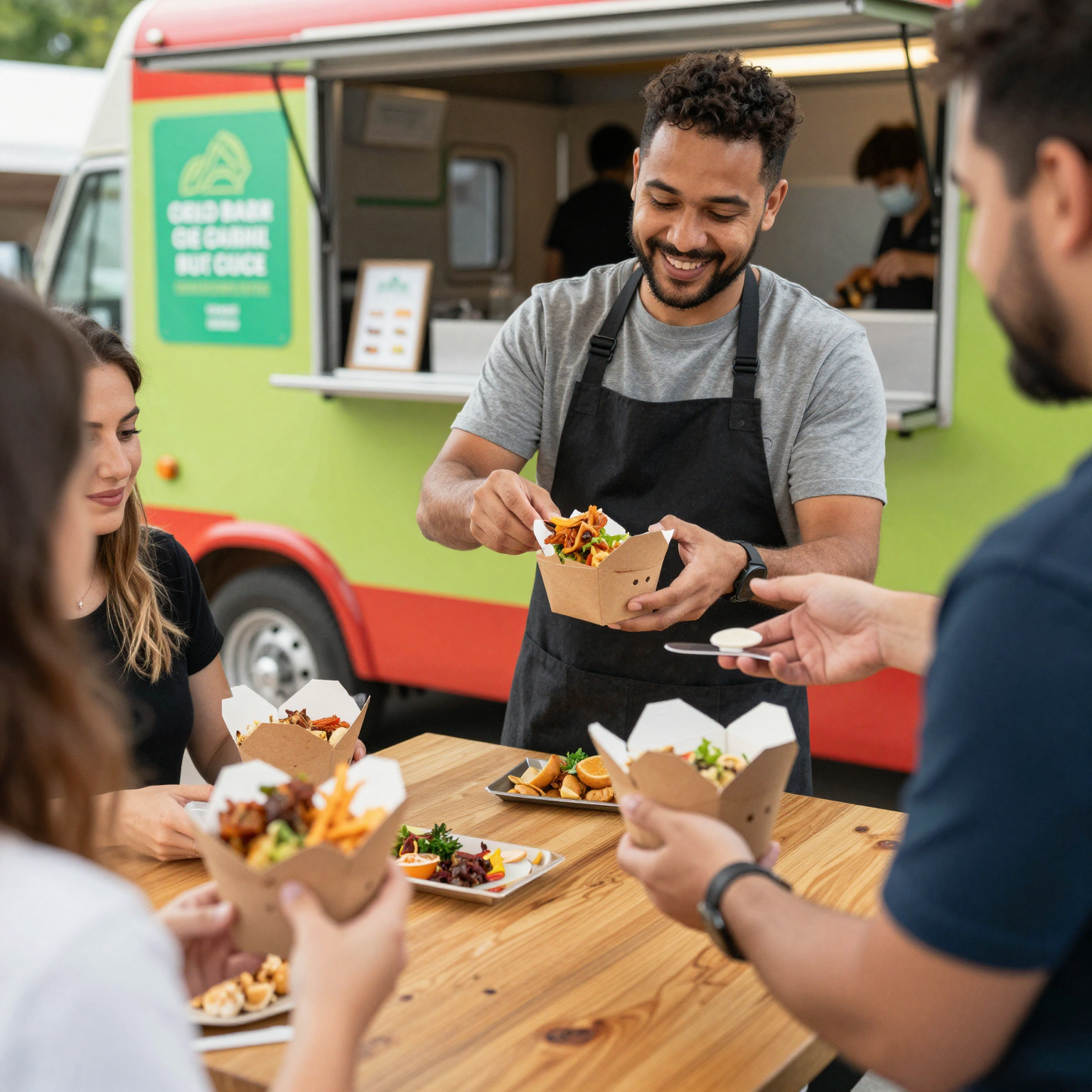 Takeaway Paper Food Boxes in Use