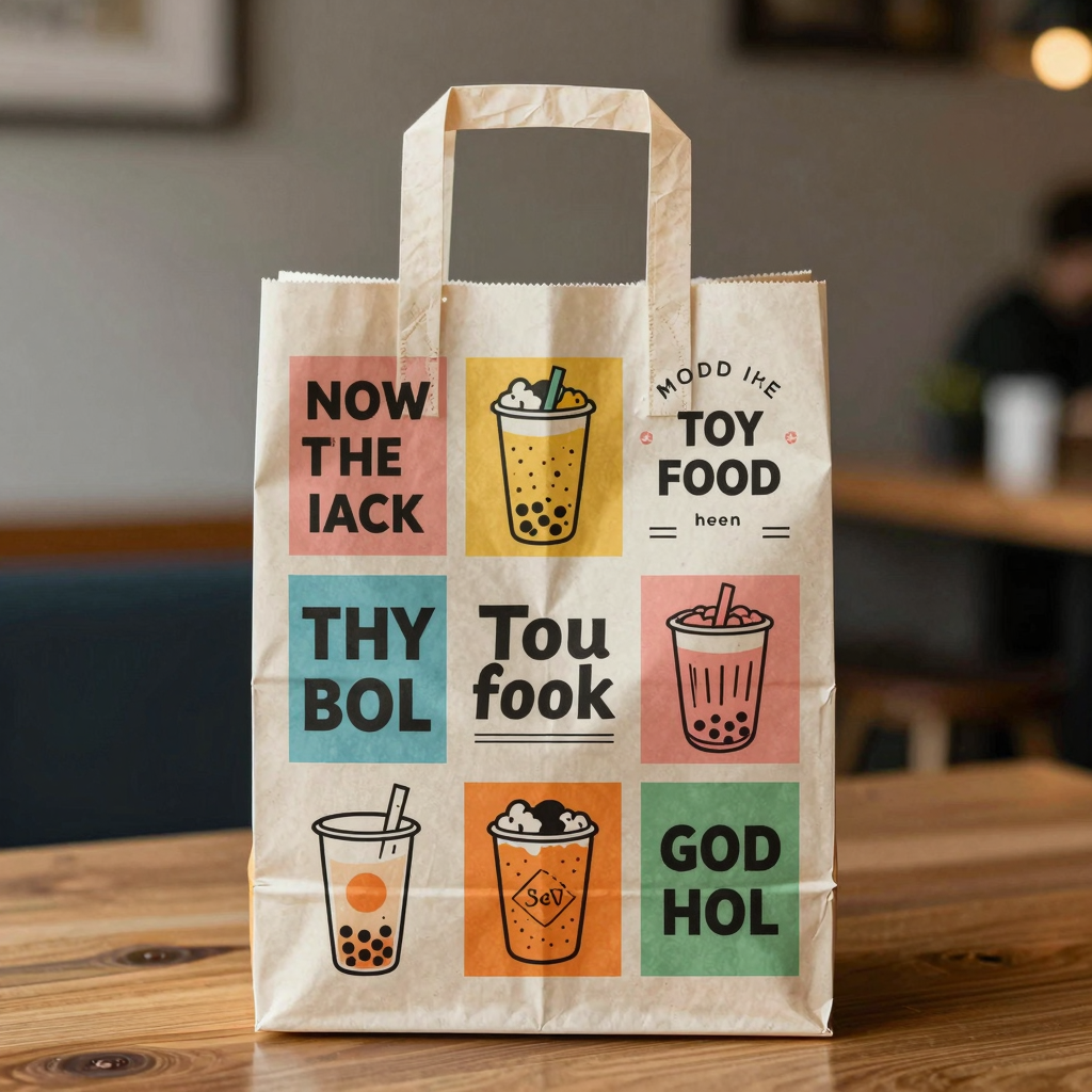 Takeout Bag Font Mockup