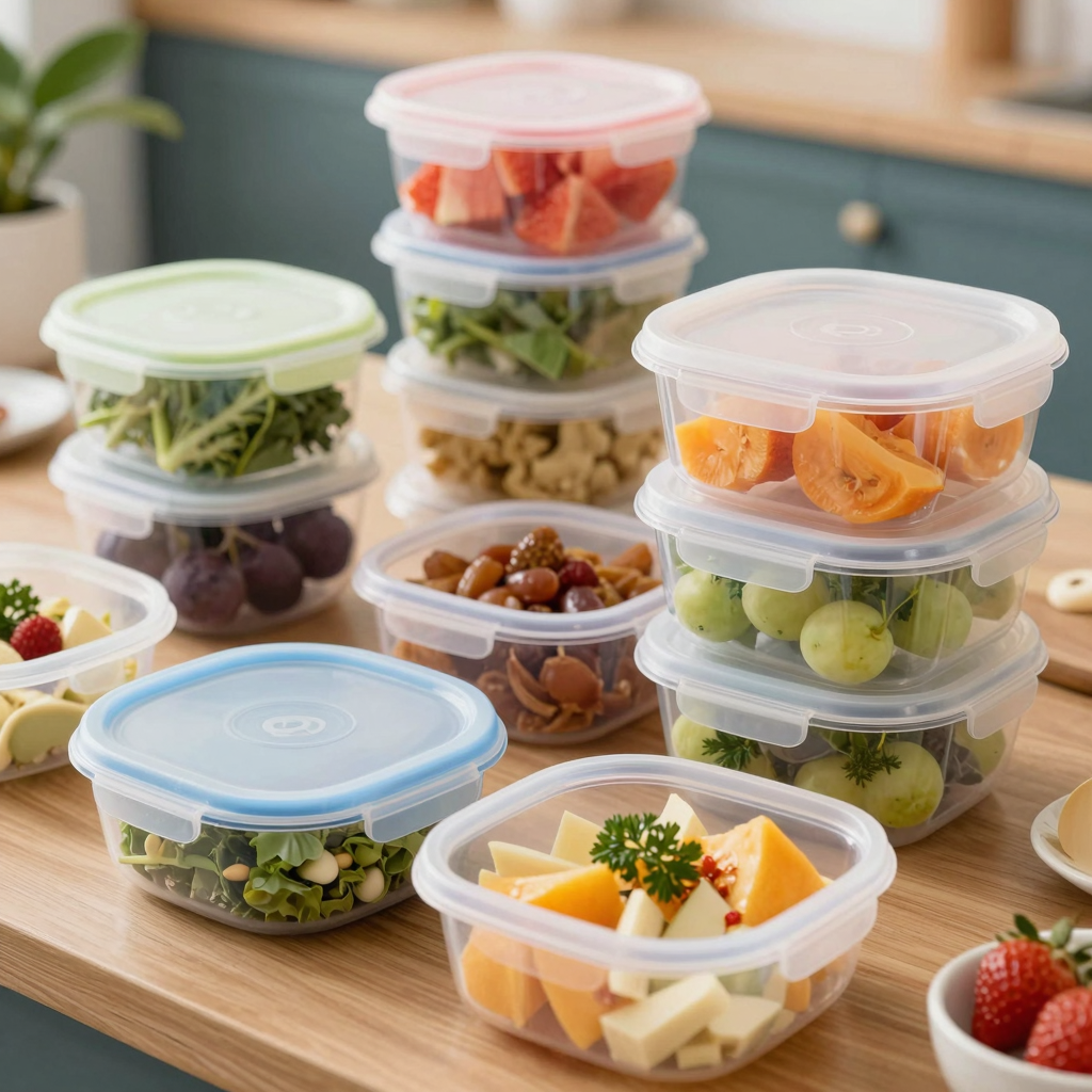 Plastic Baby Food Containers in Use