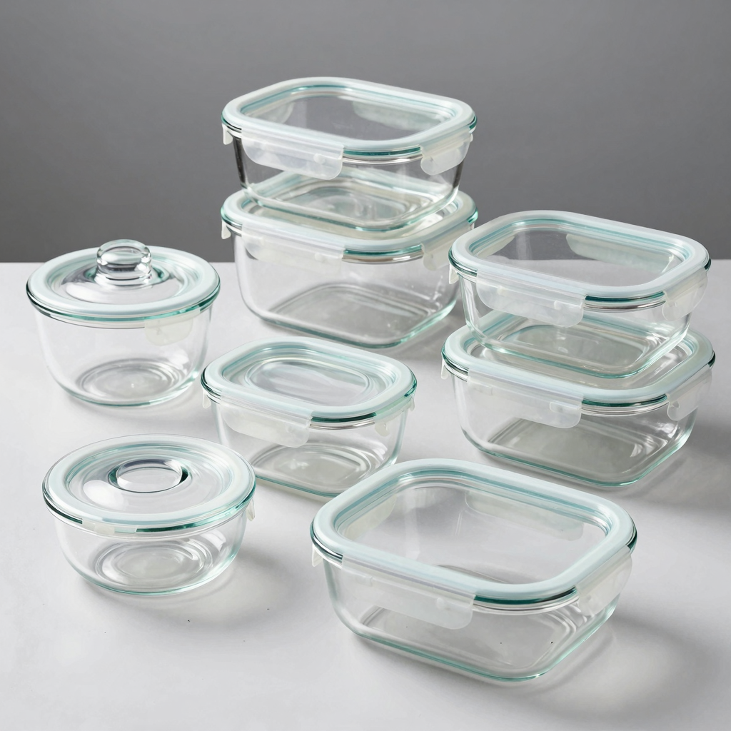 Various wholesale glass food storage containers with glass lids