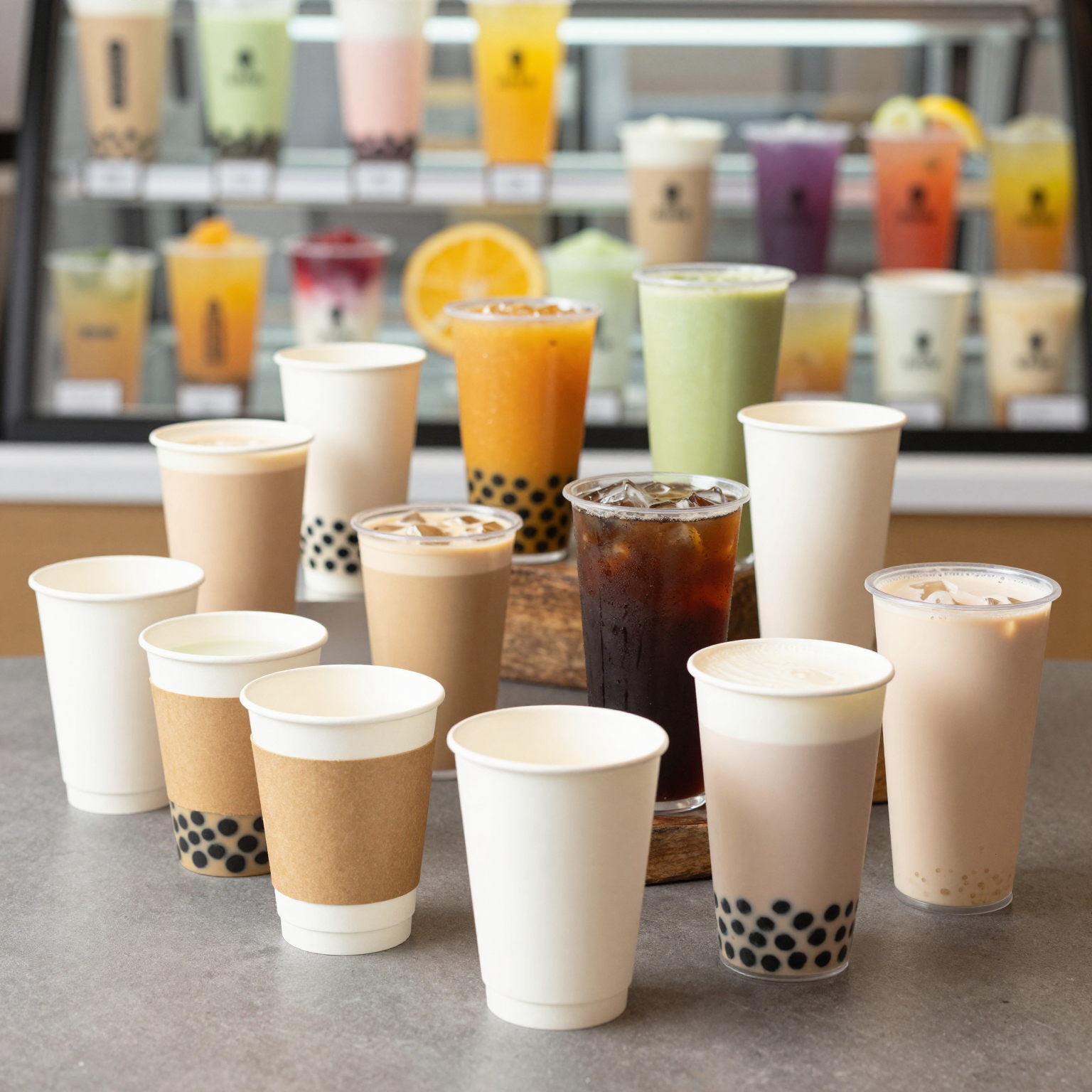 Beautiful Beverage Setup with 10 oz Insulated Disposable Paper Coffee Cups
