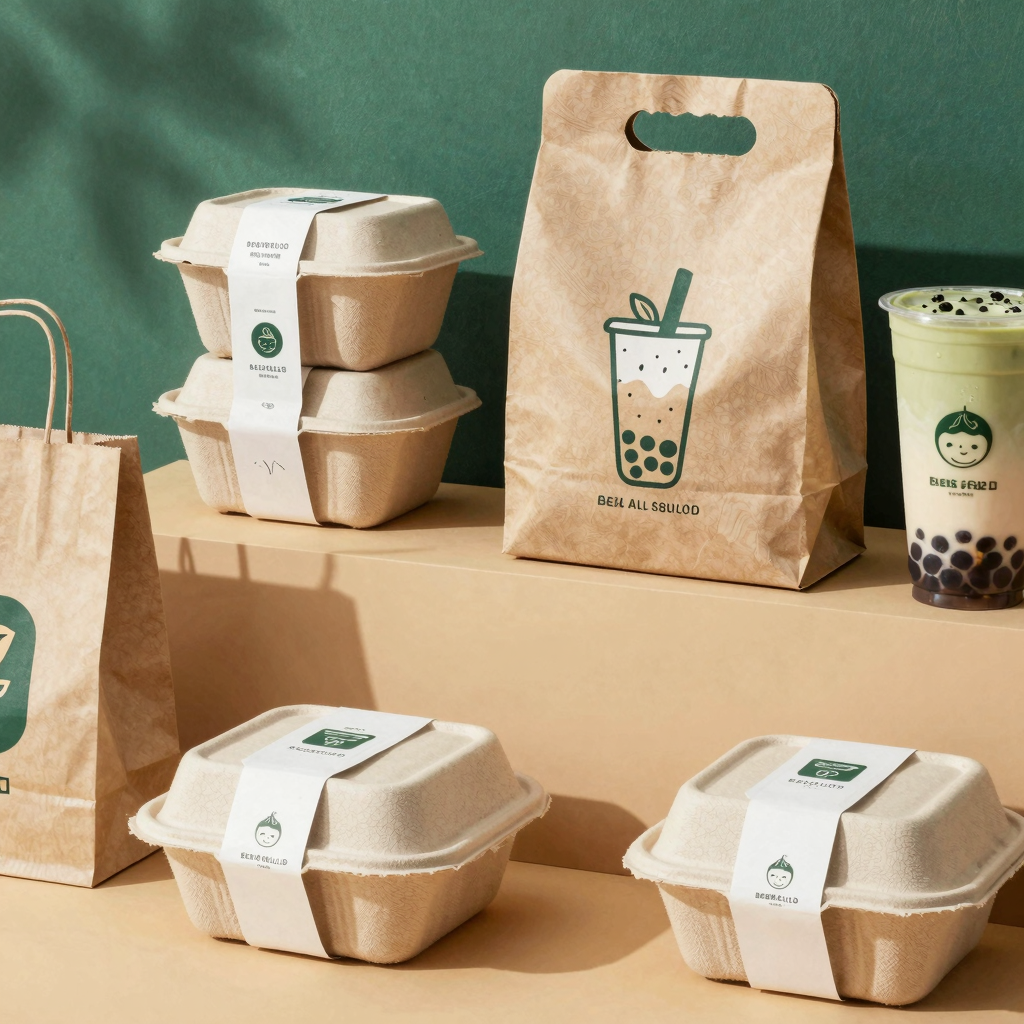 Eco-friendly packaging solutions displayed in a vibrant setting