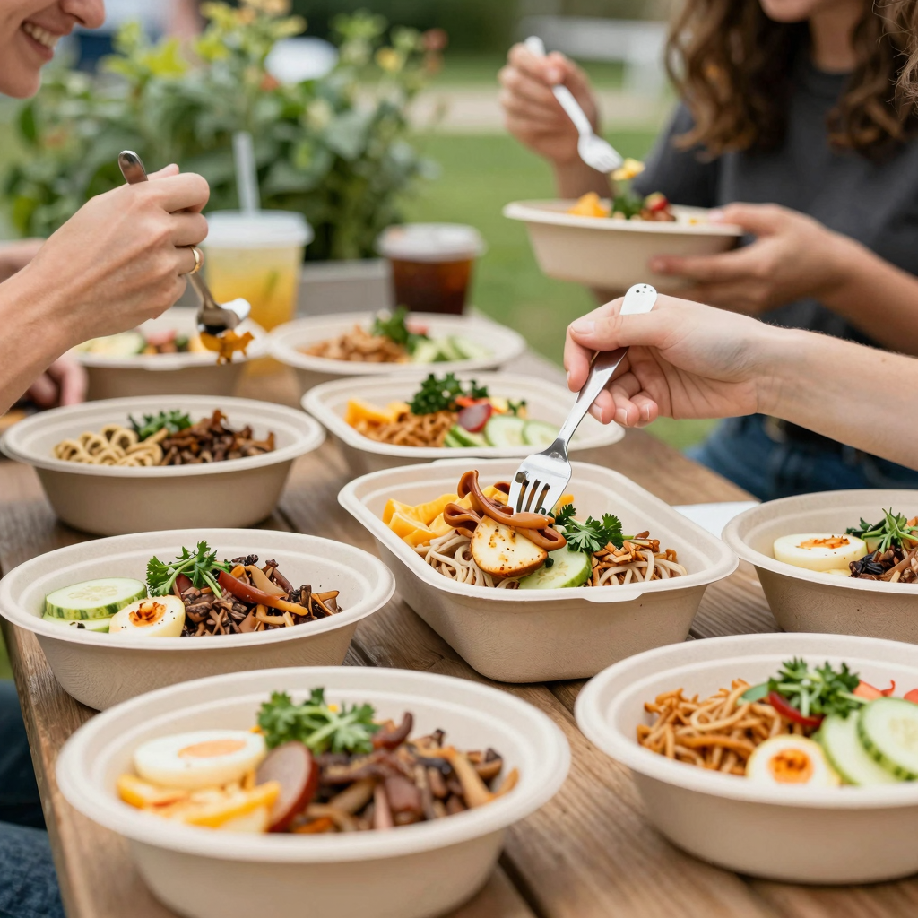 Compostable Containers in Use