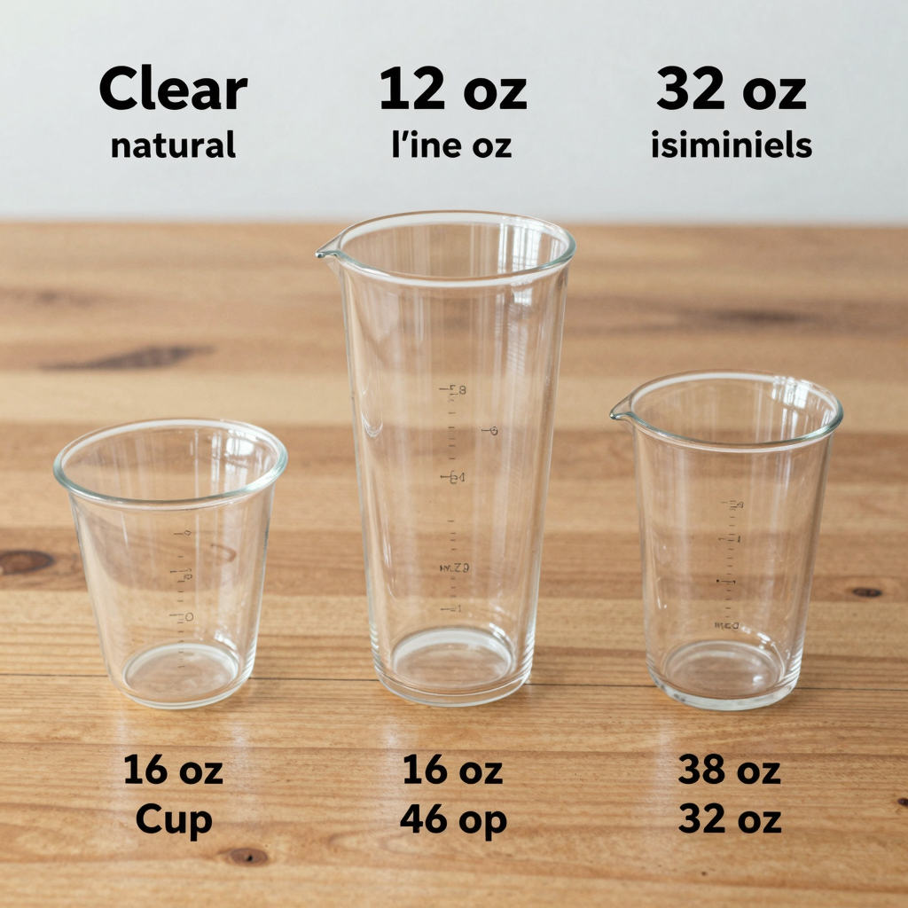 Clear plastic cup size comparison table