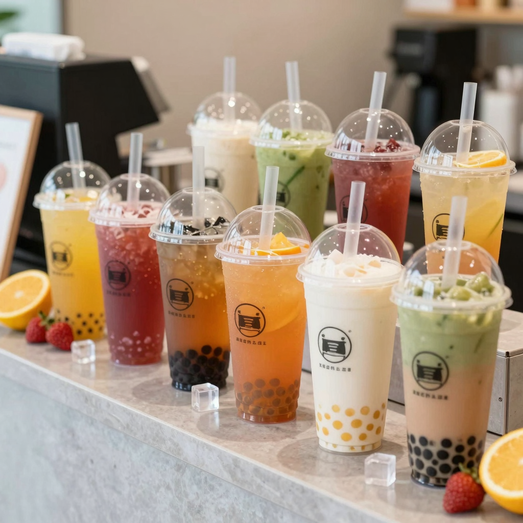 Clear Plastic Cups with Strawless Lids