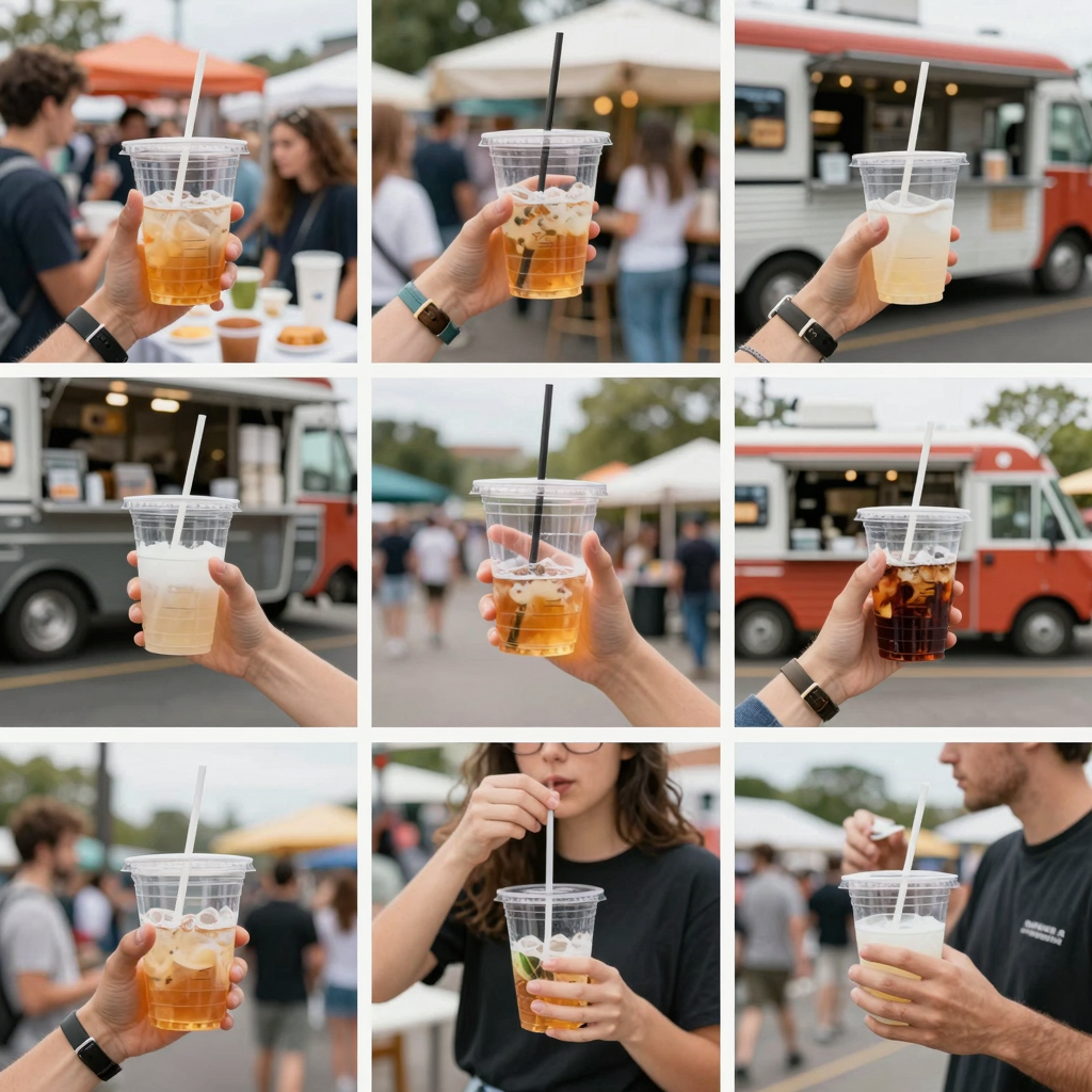 Different uses of disposable clear plastic cups