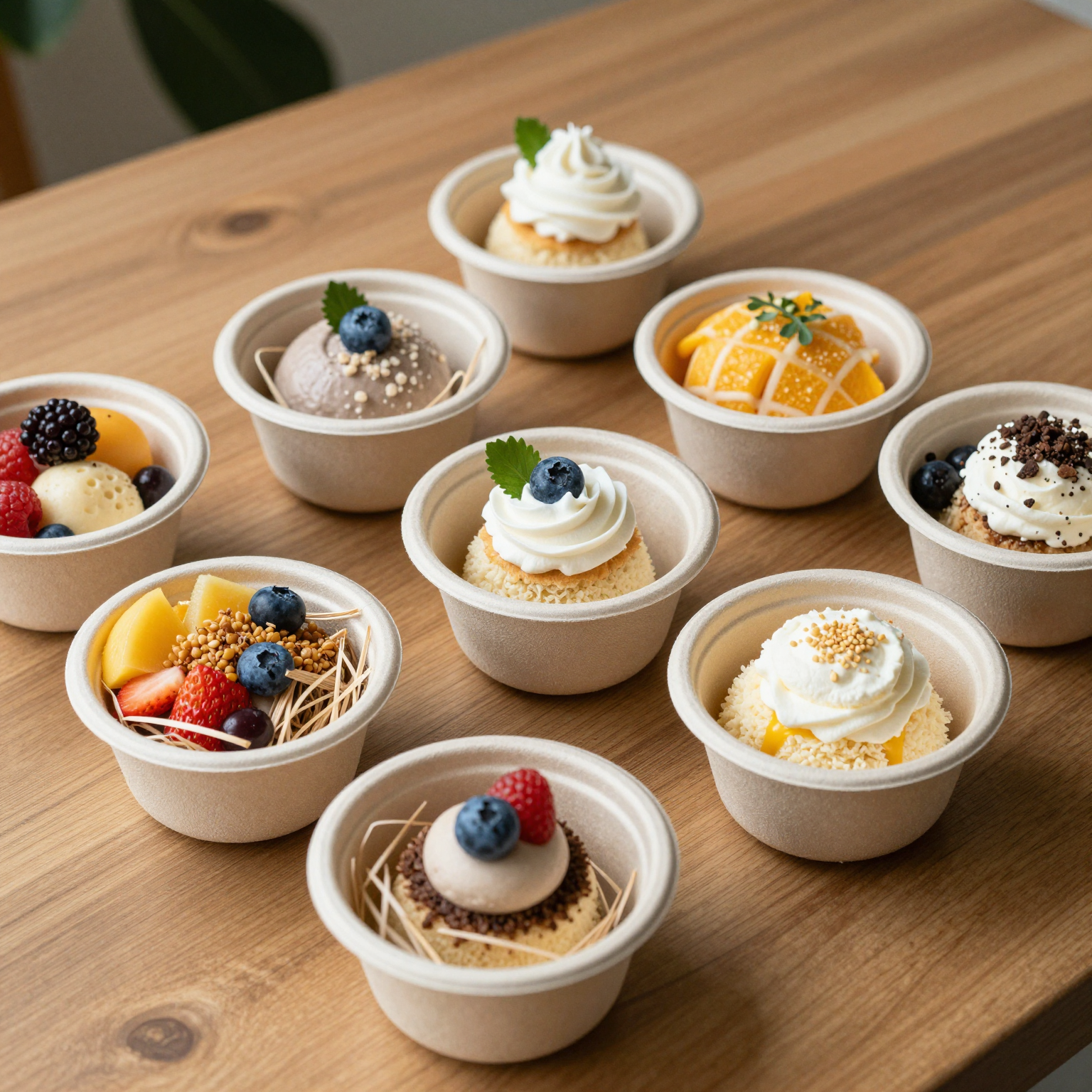 Eco-friendly disposable dessert mini plastic bowls