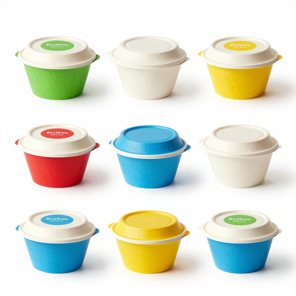 Various styles of disposable food packaging boxes
