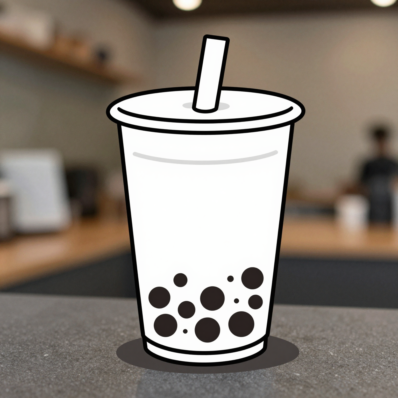 Line Drawing of a Disposable Plastic Cup