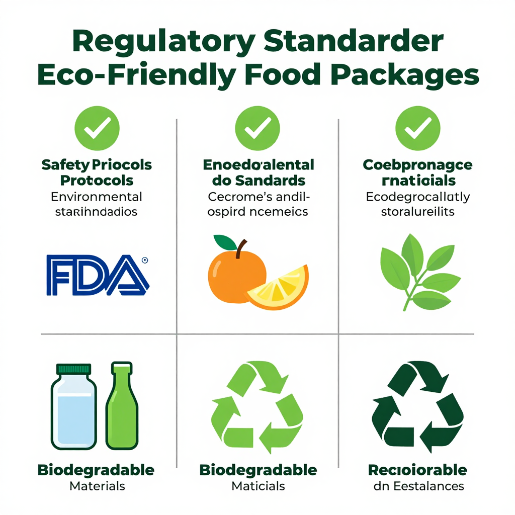 Infographic showing regulatory standards for eco-friendly food packaging