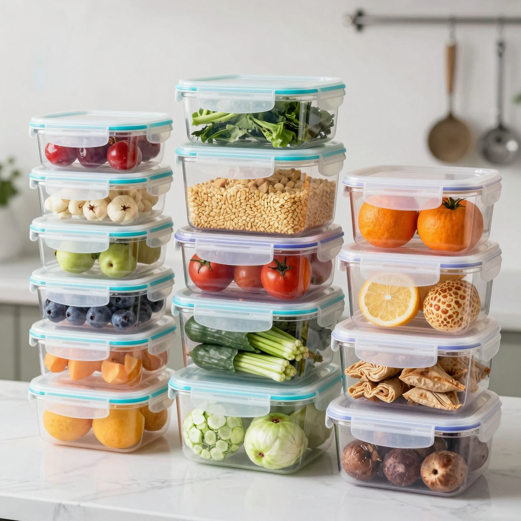 Diverse Food Products in Airtight Containers