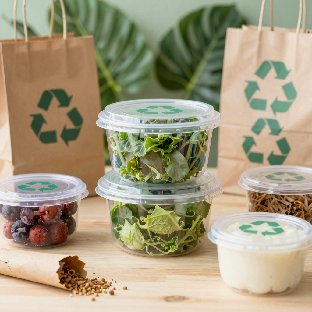 Eco-friendly packaging scene for the food industry