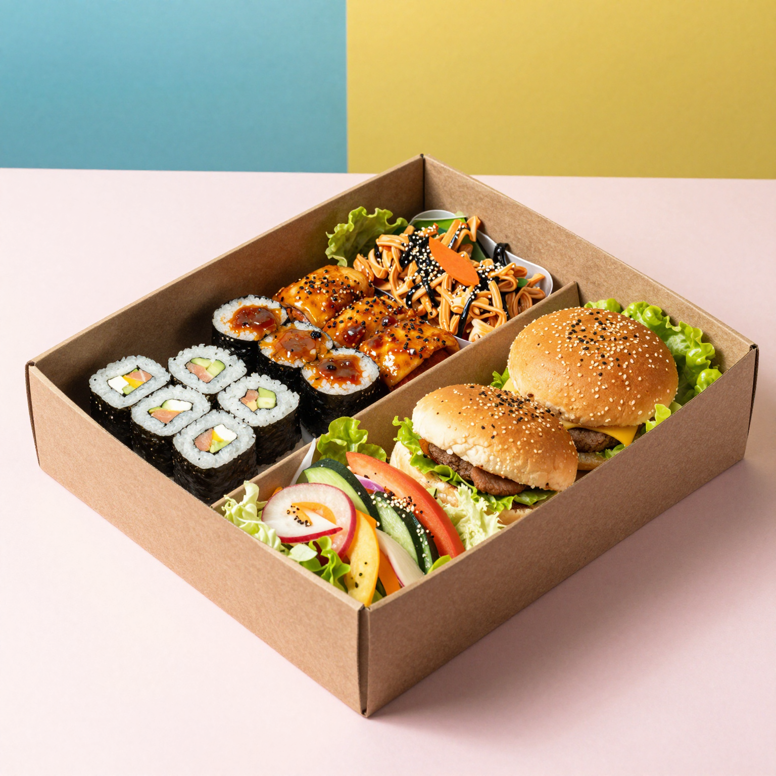 Low Cost 3 Division Takeaway Food Box