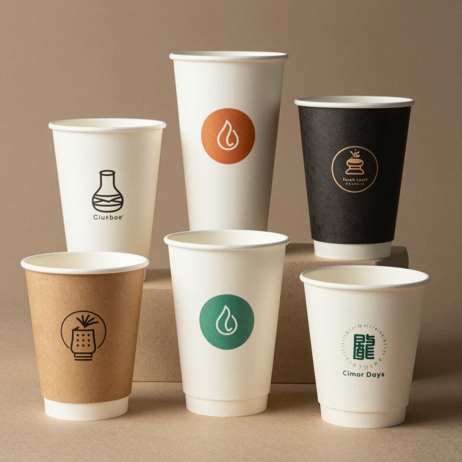 A set of stylish paper compostable cups
