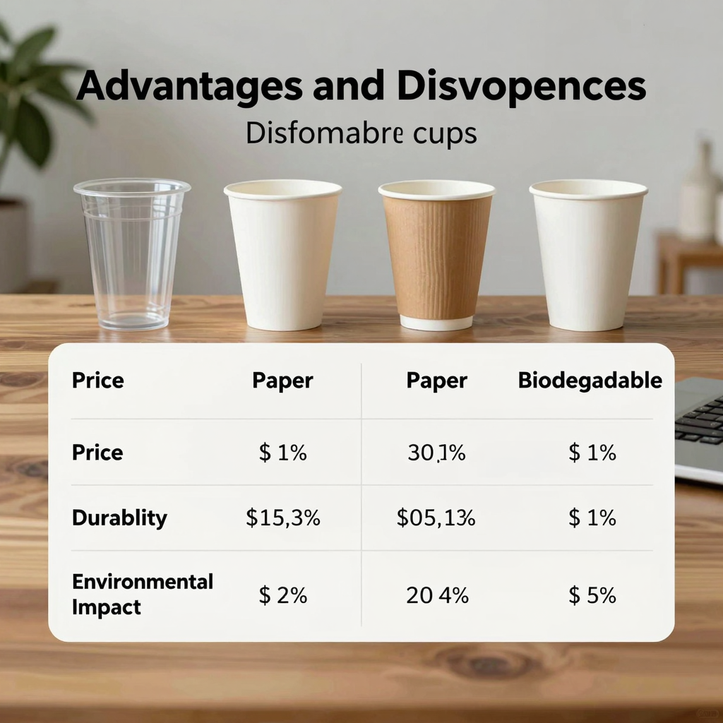 Comparison table of disposable cups types
