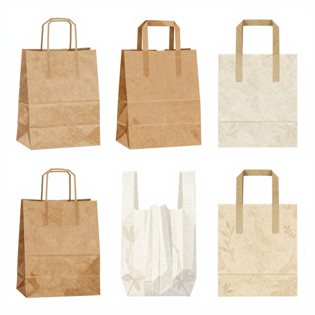 Various types of takeout bags