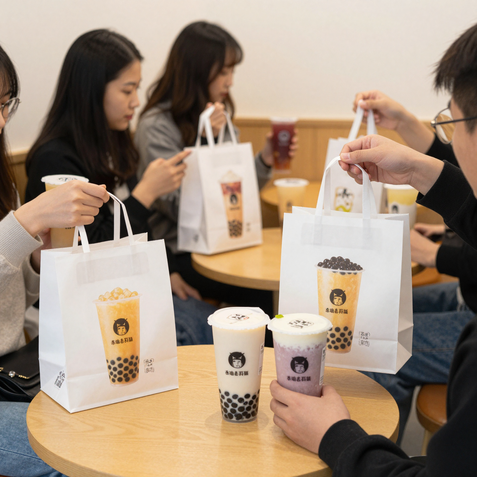 Bubble Tea Shop Takeout Bags