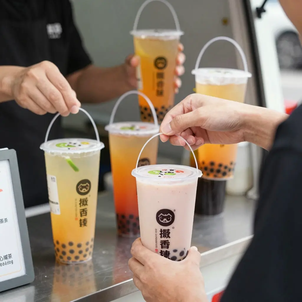 Clear Plastic Cups in Use