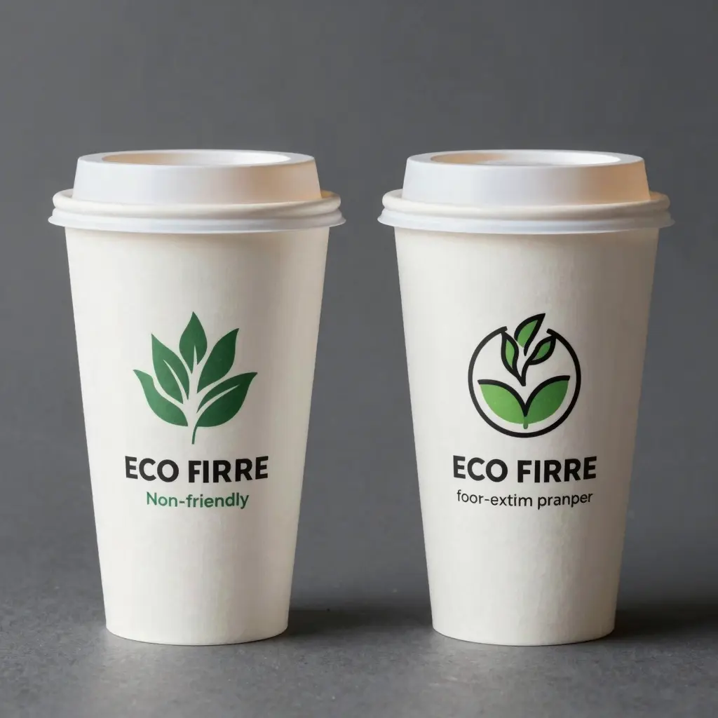 Illustration of Custom Printed Plastic Non-Disposable Coffee Cups