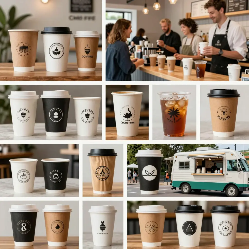 Collage of customizable cup styles