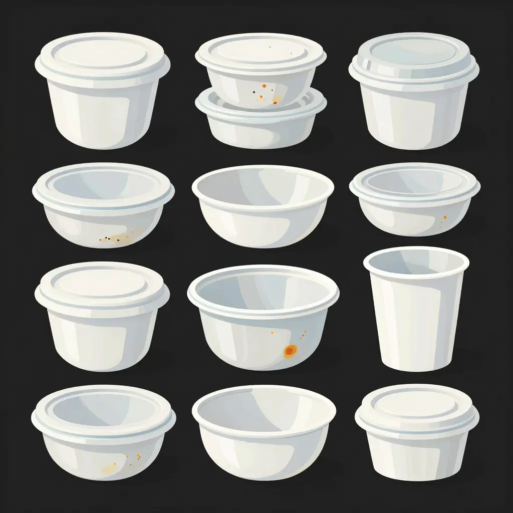 Plastic Containers with Food Residues