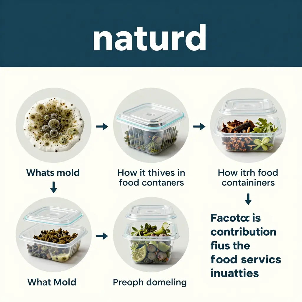 Infographic about mold growth in food containers