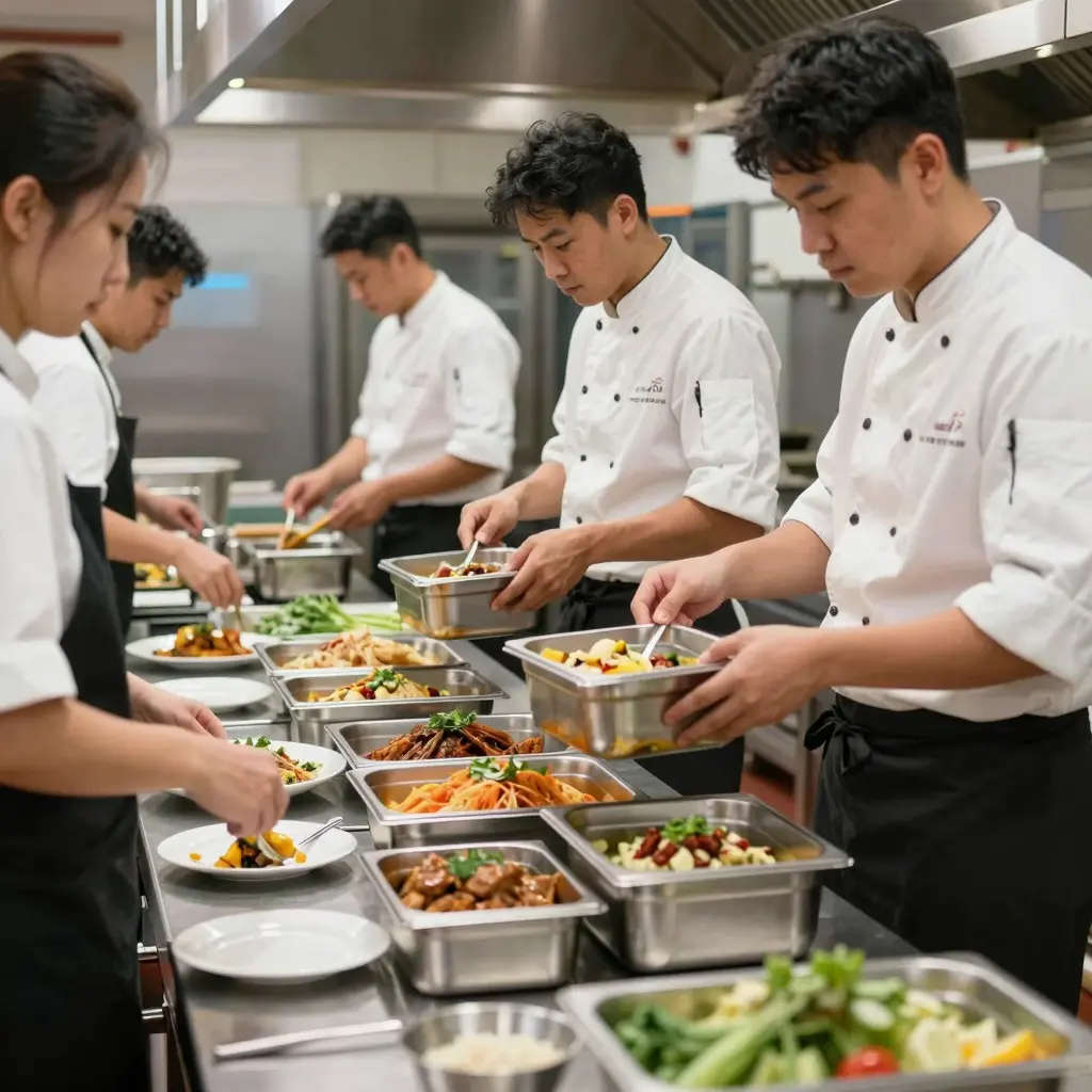 Stainless Steel Food Containers in Use