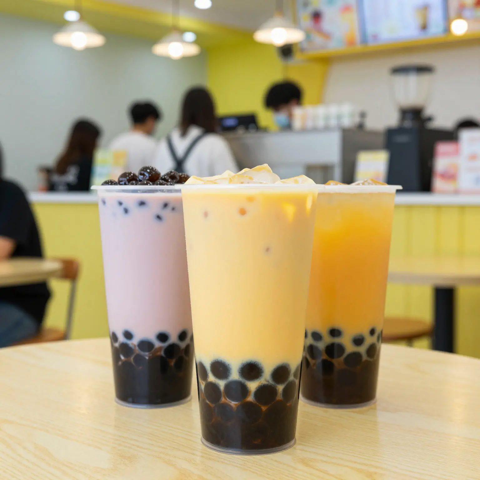 Sugarcane Cups in Bubble Tea Shop