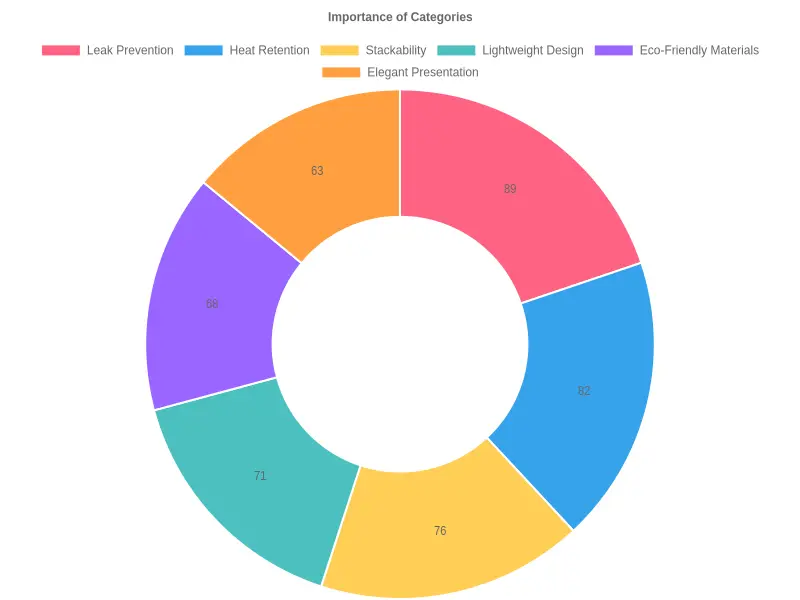 Chart showing top packaging priorities for restaurants, food trucks, and caterers