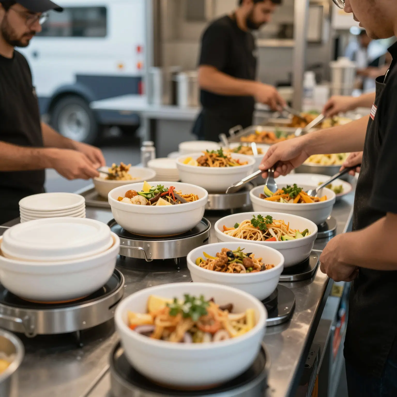 Disposable Induction Bowl in Use