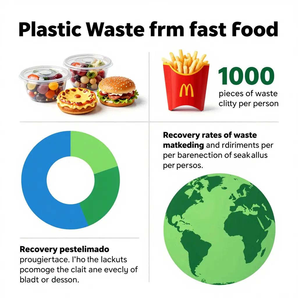Infographic on fast food plastic waste statistics