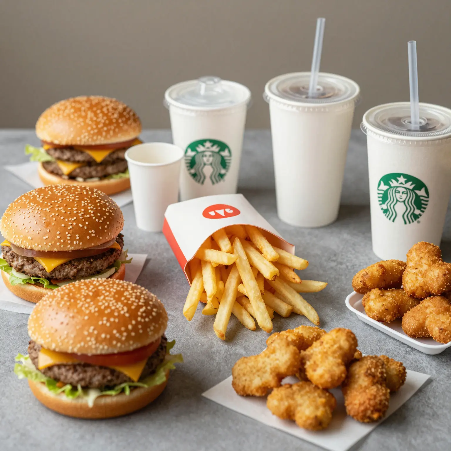 Fast Food Items with Plastic Components