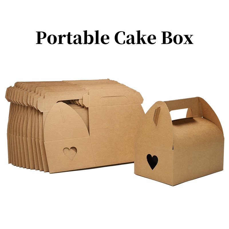 5.5 Inch Cake Takeaway Box Kraft Paper Bakery Takeaway Boxes Packaging