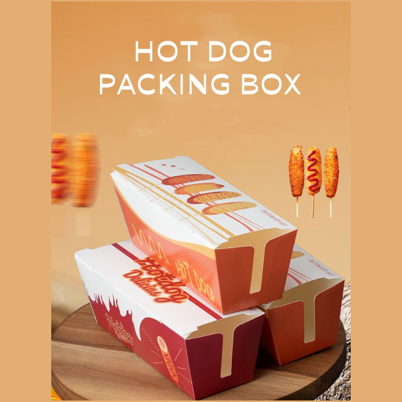 Food Grade Hot Dog Takeaway Box Biodegradable Hot Dog Box Packaging