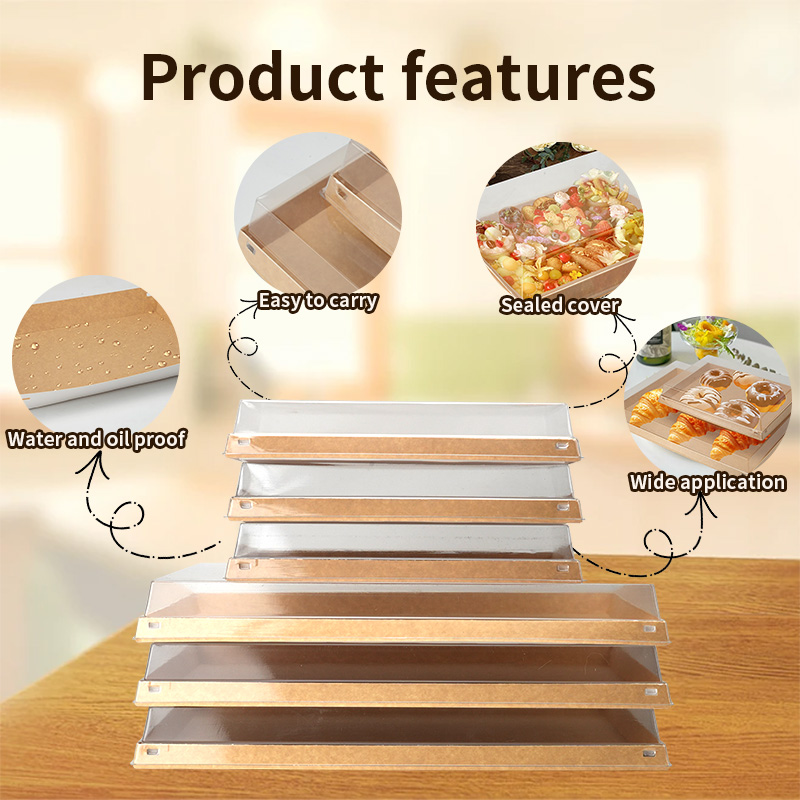 Vintage Kraft Paper Box With Window Paper Gift Box Cake Packaging Cake Dessert Box Food Plates Packing Box Party Supply - Image 3