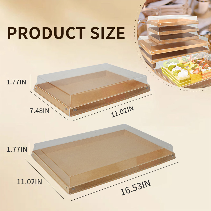 Vintage Kraft Paper Box With Window Paper Gift Box Cake Packaging Cake Dessert Box Food Plates Packing Box Party Supply - Image 4