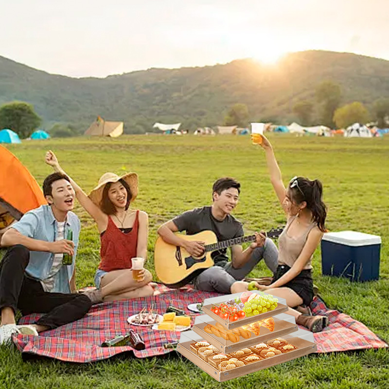 Vintage Kraft Paper Box With Window Paper Gift Box Cake Packaging Cake Dessert Box Food Plates Packing Box Party Supply - Image 6