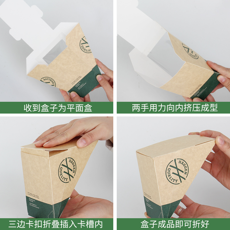 Sandwich Box-Small Sandwich Wedge Box with Window Triangular Sandwich Container - Image 6
