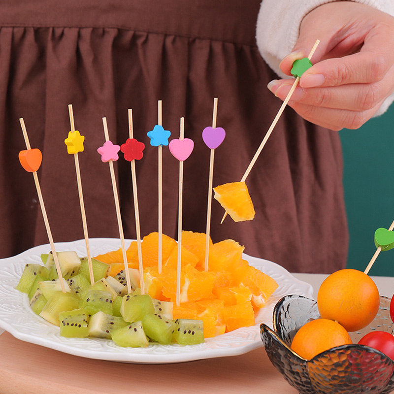 Love Heart Bamboo Pick Buffet Food Cupcake Fruit Cocktail Fork Dessert Salad Stick For Picnic Wedding Party Home Supplies - Image 3