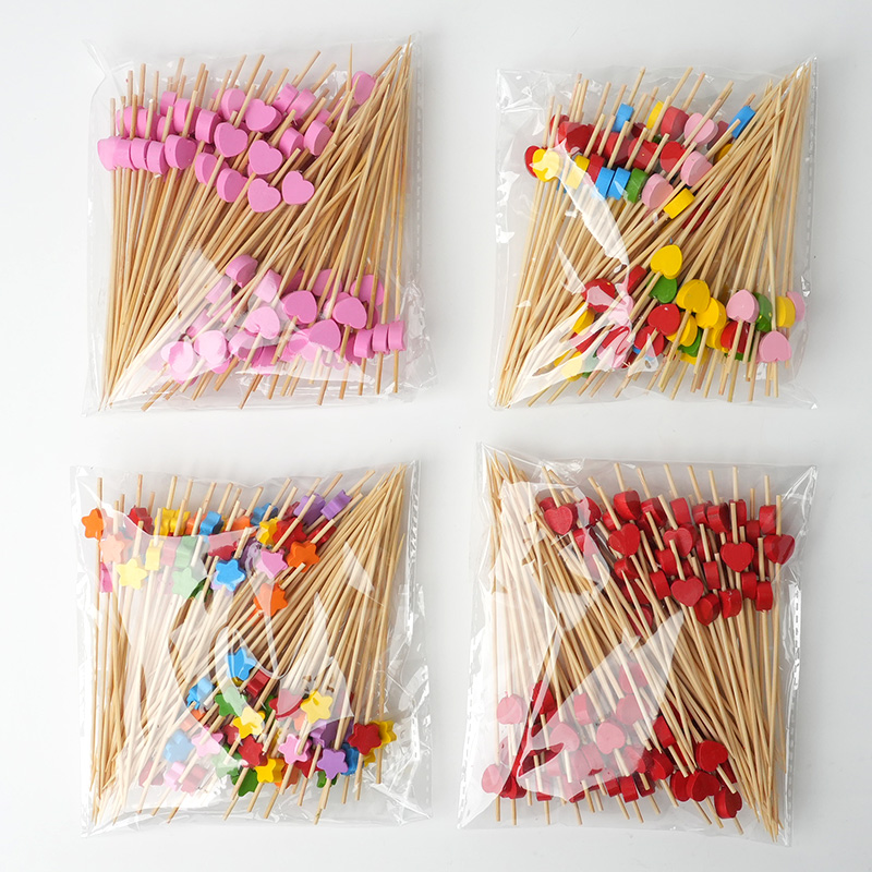 Love Heart Bamboo Pick Buffet Food Cupcake Fruit Cocktail Fork Dessert Salad Stick For Picnic Wedding Party Home Supplies - Image 8