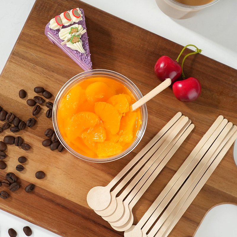 100PCS Single Packaged Coffee Stirrer Sticks Disposable Wooden Coffee Stirrers Ice Cream Hot Cold Drinking Stir Popsicle