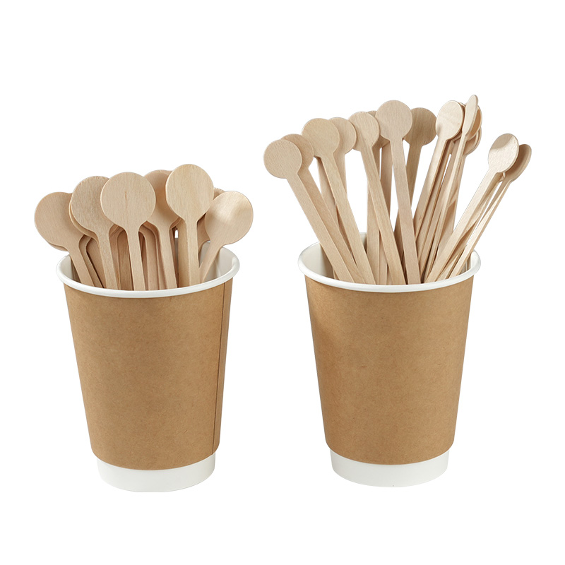 100PCS Single Packaged Coffee Stirrer Sticks Disposable Wooden Coffee Stirrers Ice Cream Hot Cold Drinking Stir Popsicle - Image 5