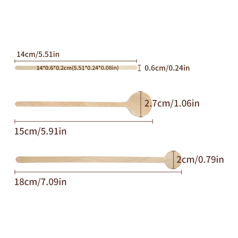 100PCS Single Packaged Coffee Stirrer Sticks Disposable Wooden Coffee Stirrers Ice Cream Hot Cold Drinking Stir Popsicle - Image 8