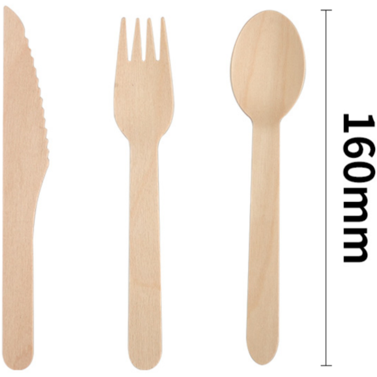 Hot selling high quality eco friendly wooden spoon knife and fork wooden disposable cutlery set - Image 5