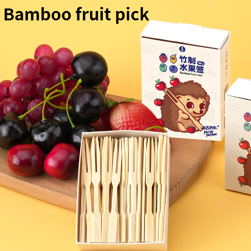 Disposable Bamboo Sticks Barbecue Tools BBQ Bamboo Skewers Fruit Cocktail Wooden Kitchen Party Tools Skewers Cocktail Bamboo 100Pcs