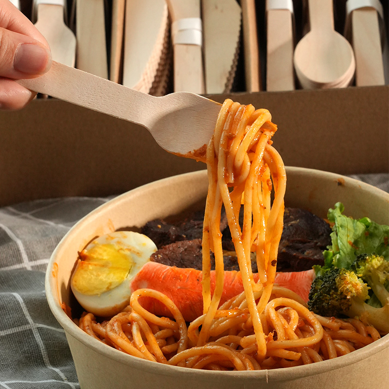 Ready Bulk Eco-Friendly Birch Wood Biodegradable 160mm Wooden Cutlery Set Disposable Wooden Tableware Sets - Image 6